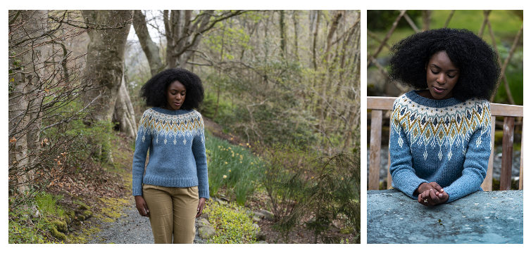 Seacross Sweater Pattern by Becky Baker in Lore