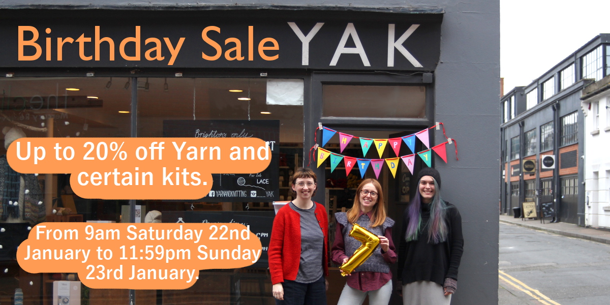 Birthday Sale, Team YAK, 20% off yarn