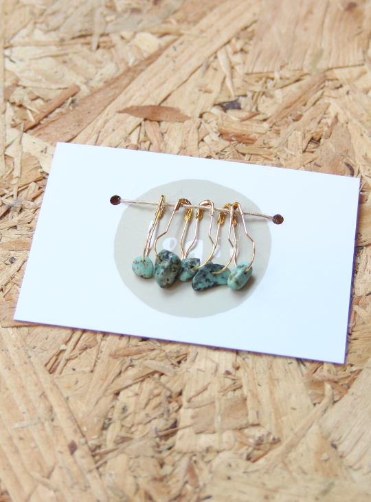 African turquoise gemstone stitch safety pin style markers
