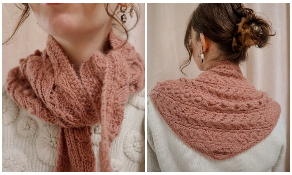 cosy cables mila mini shawl mipi knits 