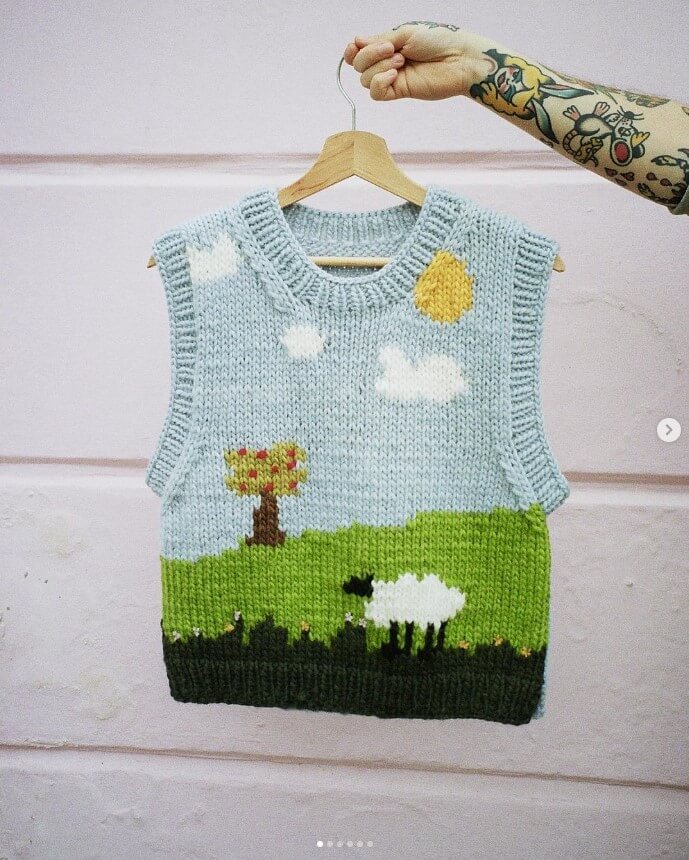 Landscape sweater vest